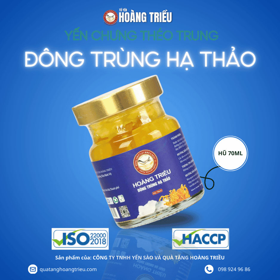 Yến chưng đông trùng hạ thảo théo trung