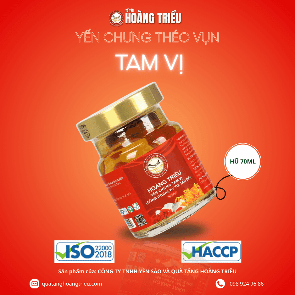Yến chưng tam vị théo vụn